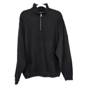 Tommy Bahama Mens Quarter Zip Pullover Size Large Black Casual Adult Cotton
